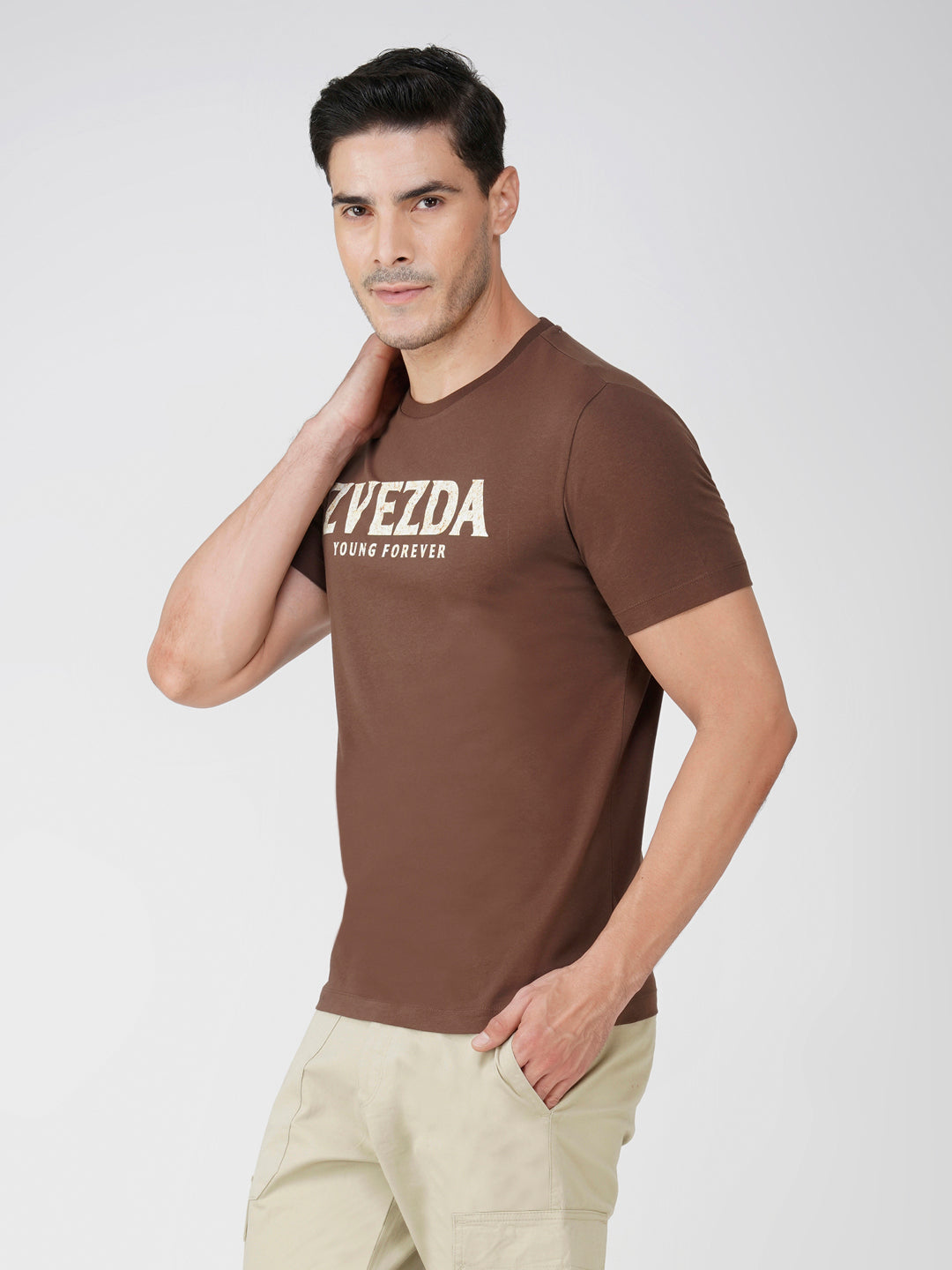 Brown Cotton Jersey HD Print T-Shirt – Euro Fit (BRT-005C)