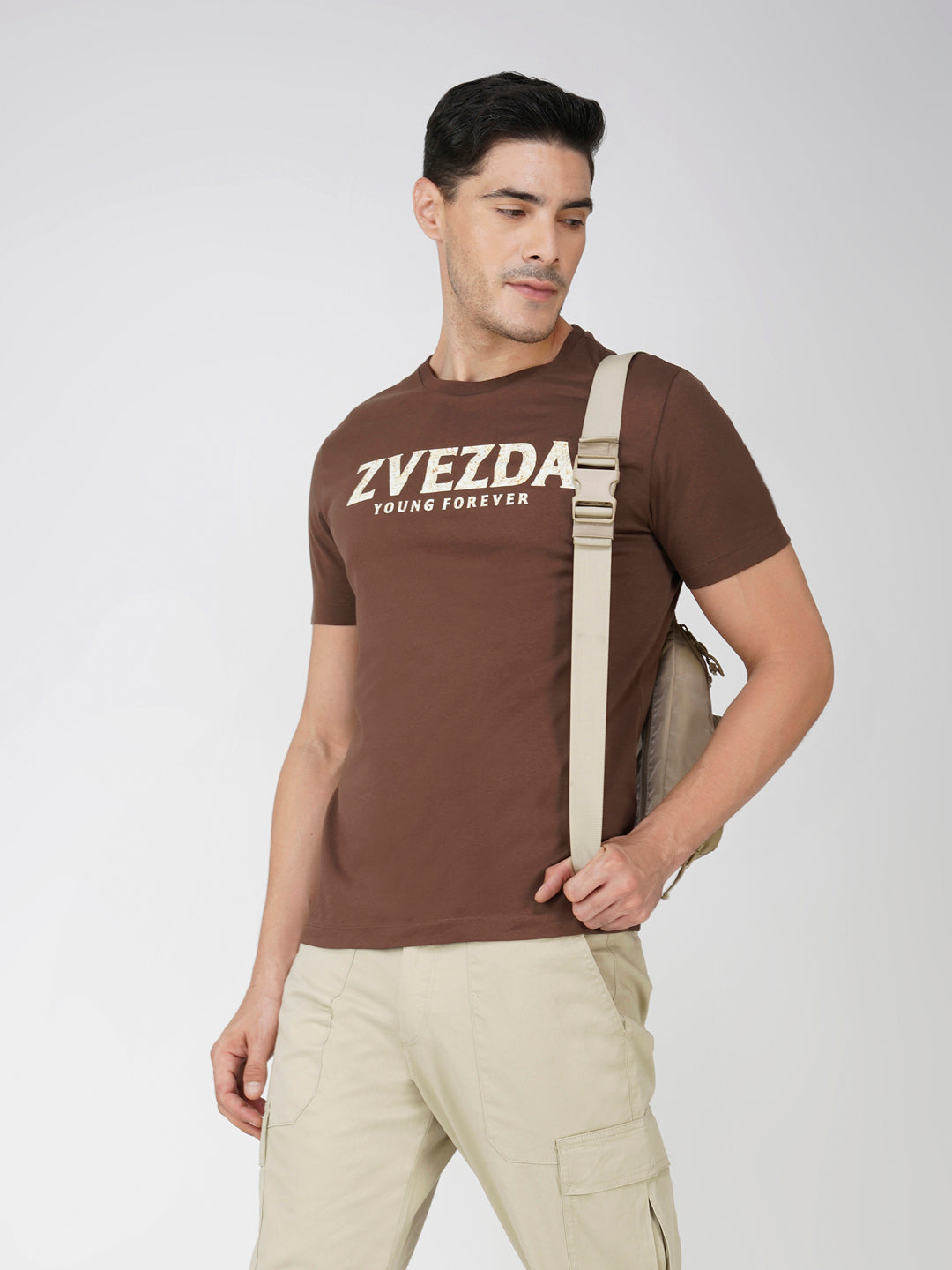 Brown Cotton Jersey HD Print T-Shirt – Euro Fit (BRT-005C)