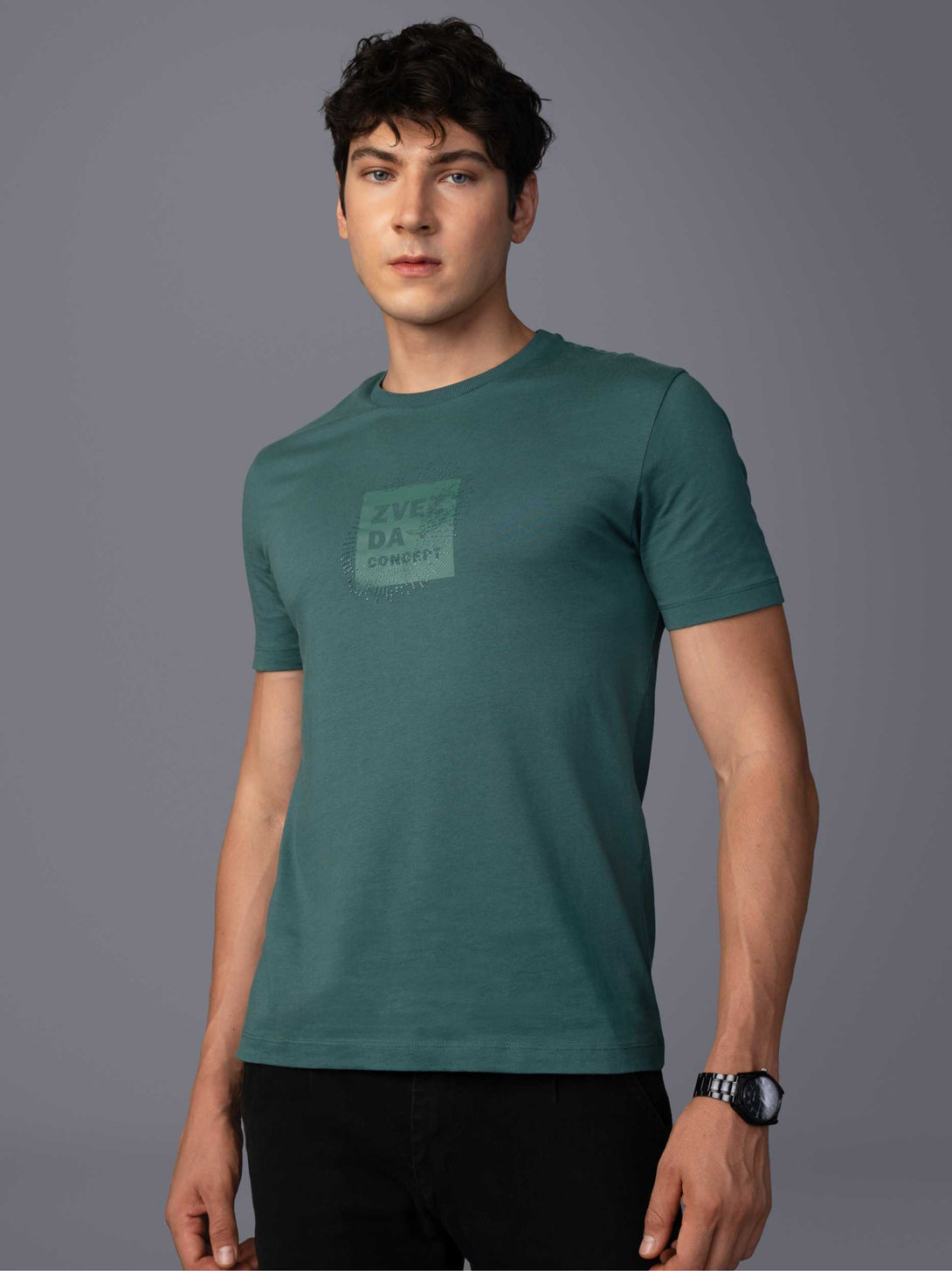 SMOKE PINE BRANDING T-SHIRT LEFT VIEW