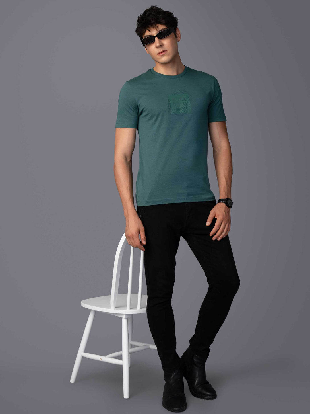 SMOKE PINE  BRANDING T-SHIRT POSE VIEW