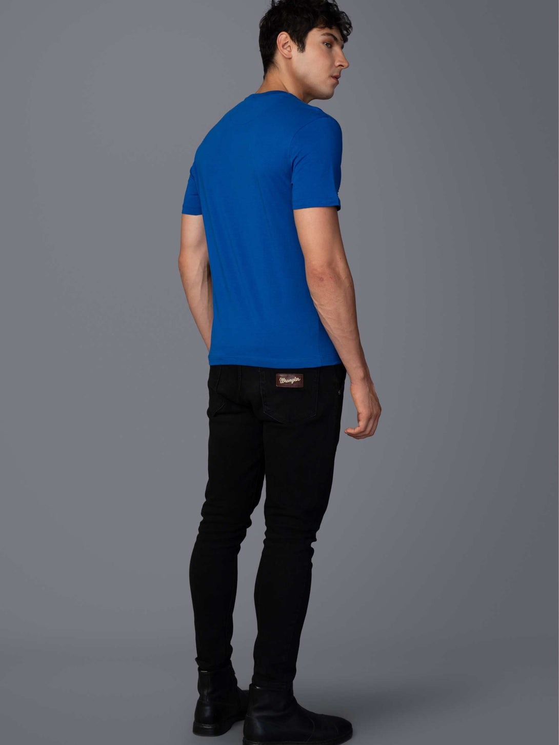 MEDIUM BLUE BRANDING T-SHIRT BACK VIEW