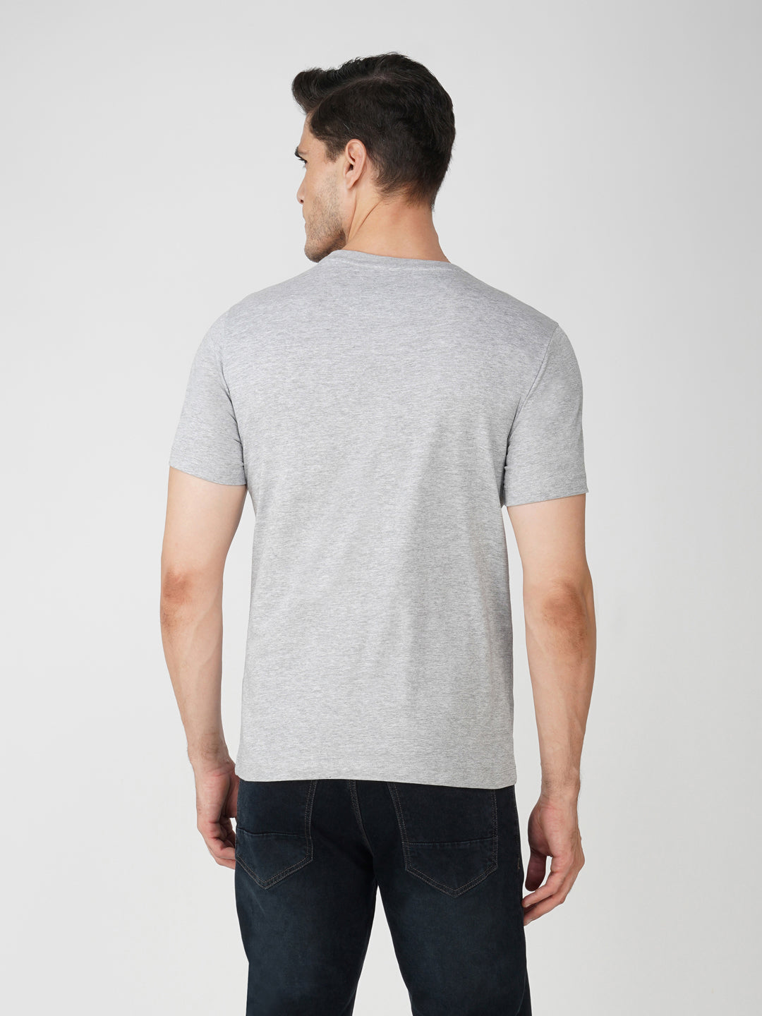 GREY MELANGE  BRANDING PHOTO PRINT BACK VIEW
