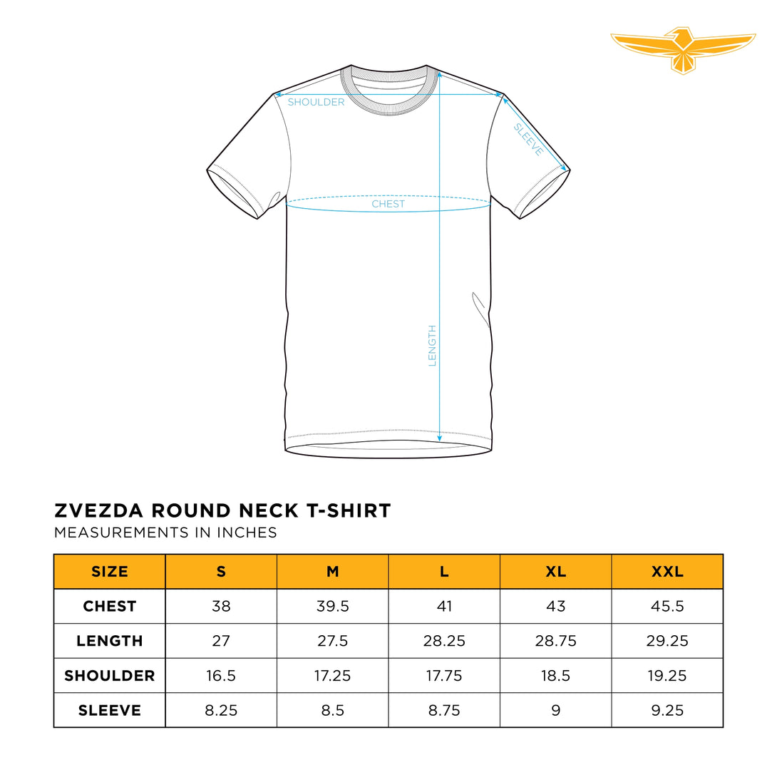 Round Neck Tshirt Size Chart Inch