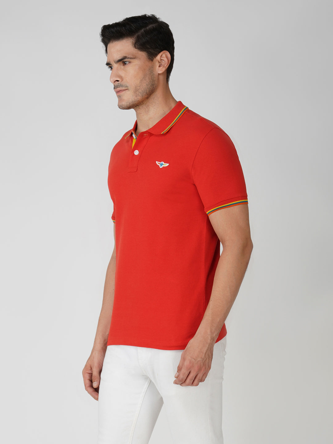 Orange Premium Pique Cotton Tipping Polo – Euro Fit (CPT 002)