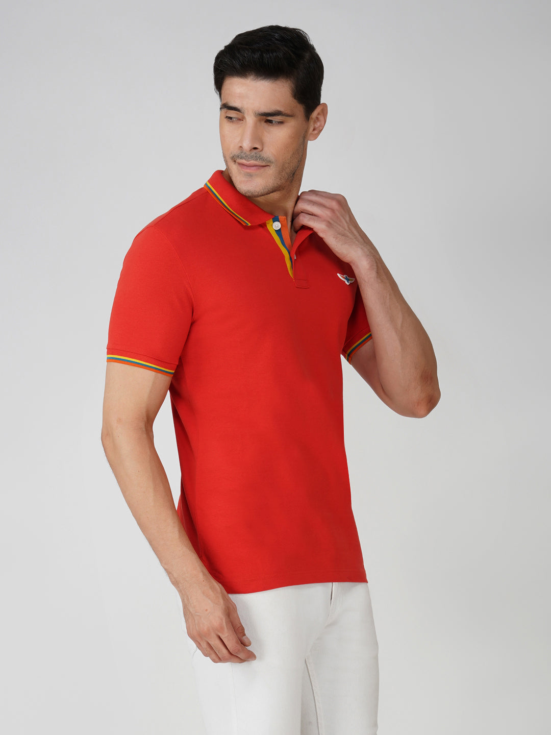 Orange Premium Pique Cotton Tipping Polo – Euro Fit (CPT 002)