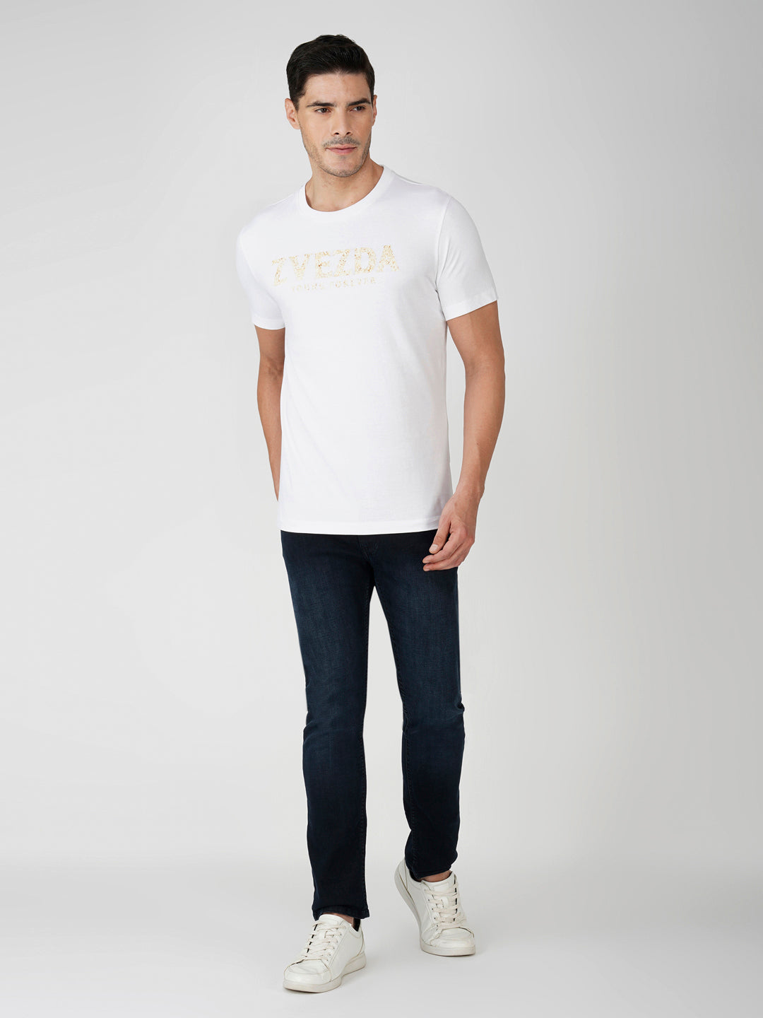 White Cotton Jersey HD Print T-Shirt - Euro Fit (BRT-005A)
