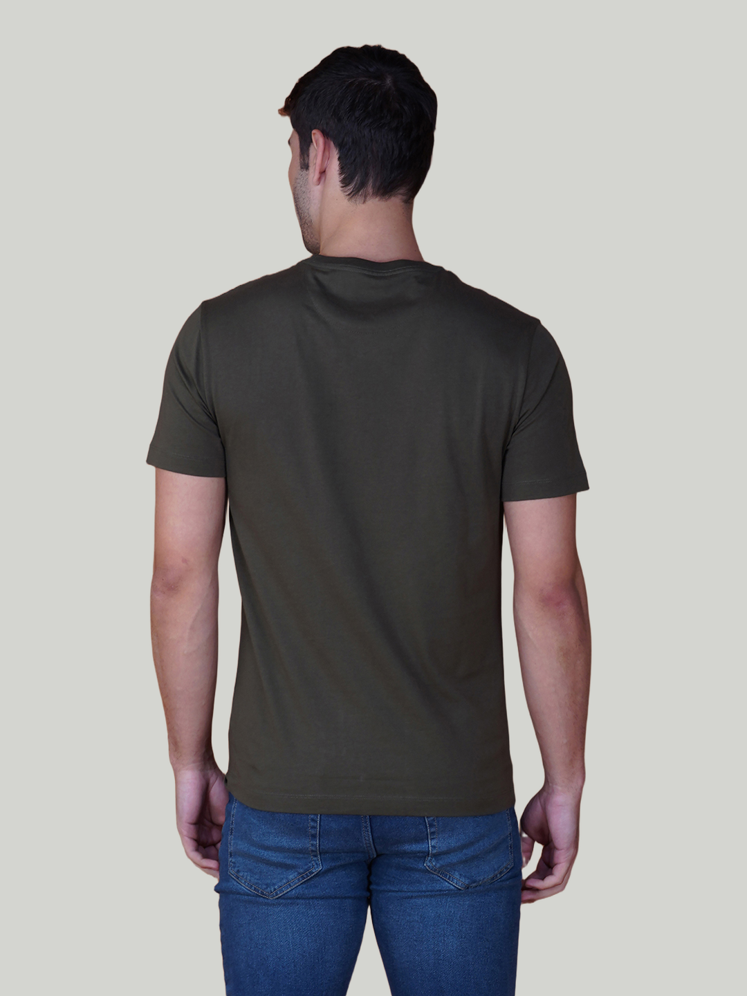 Dark Olive Green Solid Cotton Jersey T-Shirt – Euro Fit (CT-008)