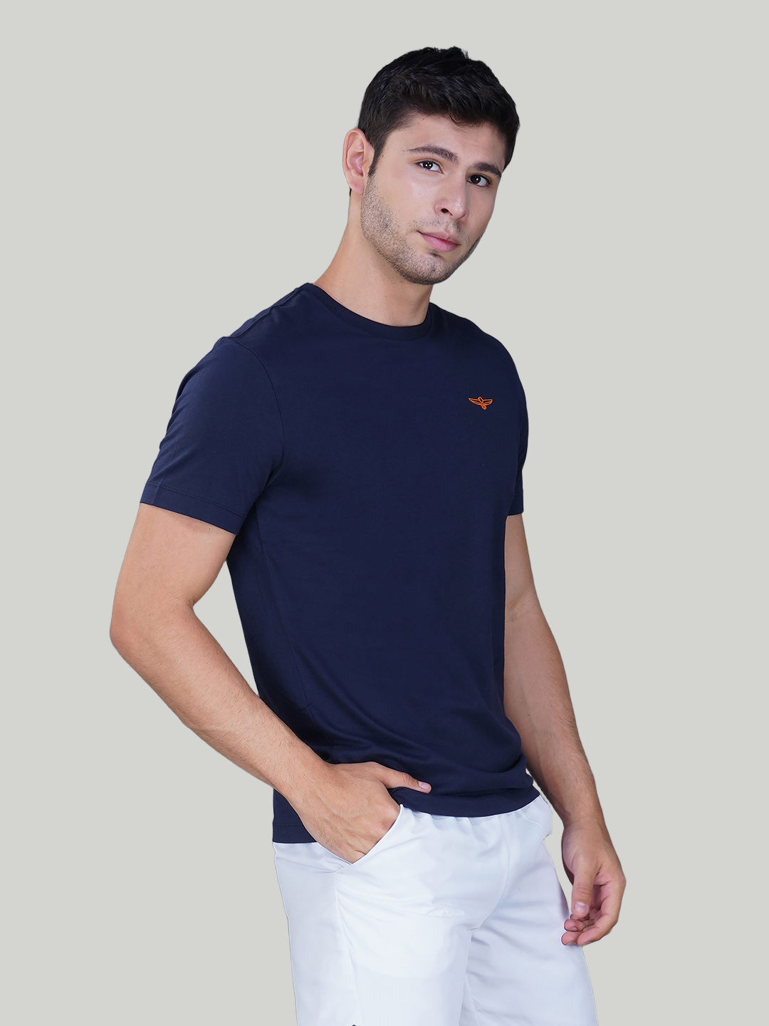 Navy Blue Solid Cotton Jersey T-Shirt – Euro Fit (CT-016)