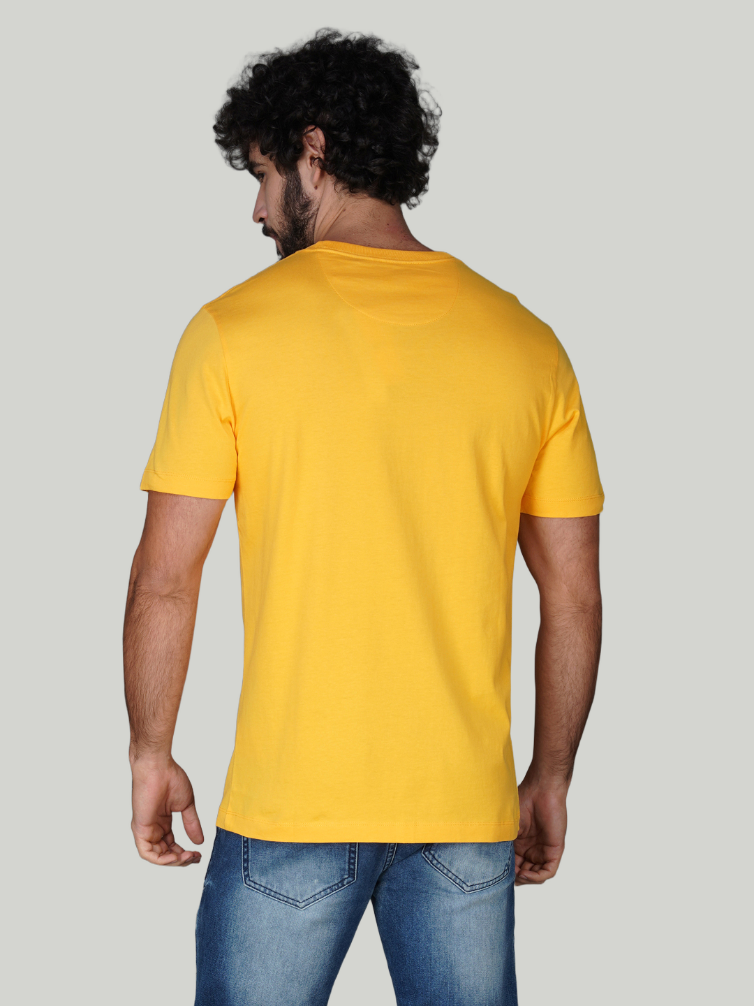 Mustard Yellow Solid Cotton Jersey T-Shirt – Euro Fit (CT-003)