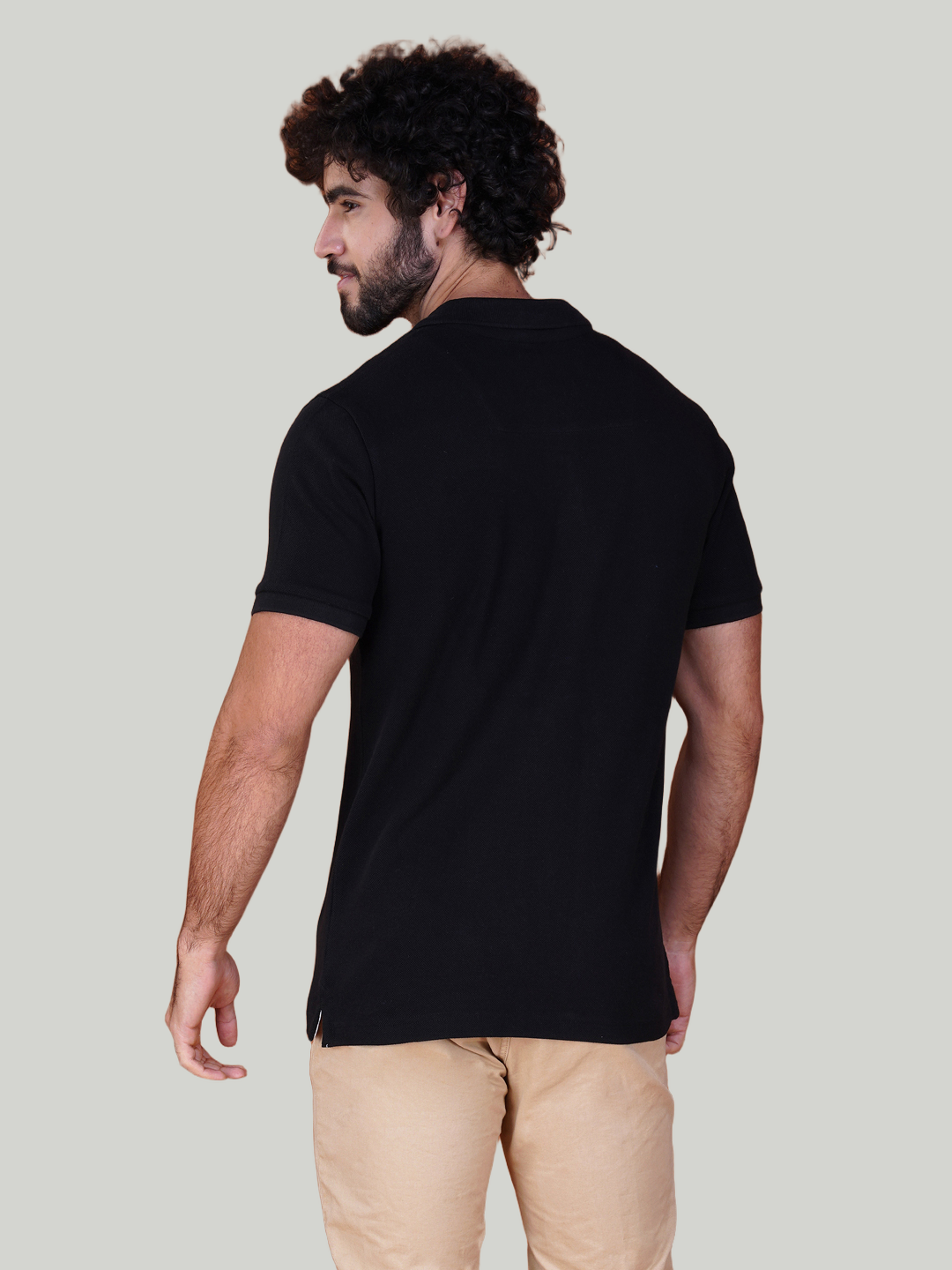 Black Premium Pique Cotton Classic Polo T-shirt-Euro Fit (CP 004)