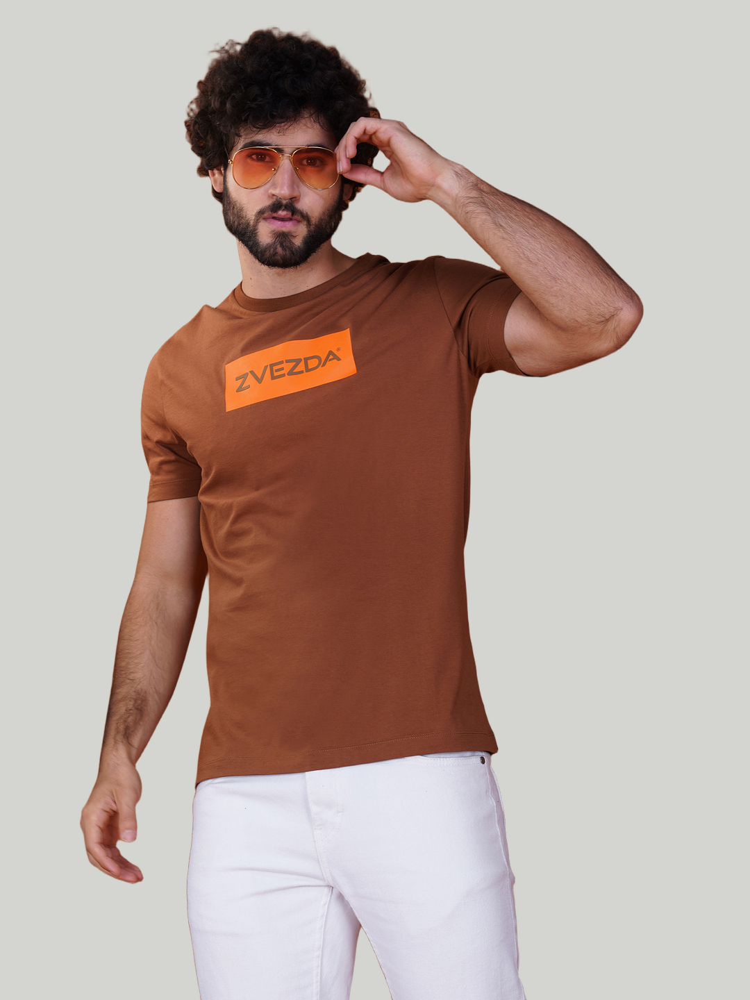 Brown Zvezda Original Cotton Jersey T-Shirt - Euro Fit (BRT-021A)
