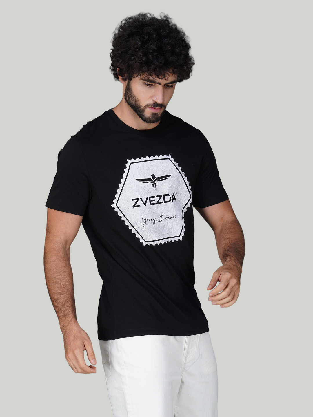 Black Zvezda Original Cotton Jersey T-Shirt - Euro Fit (BRT-022A)