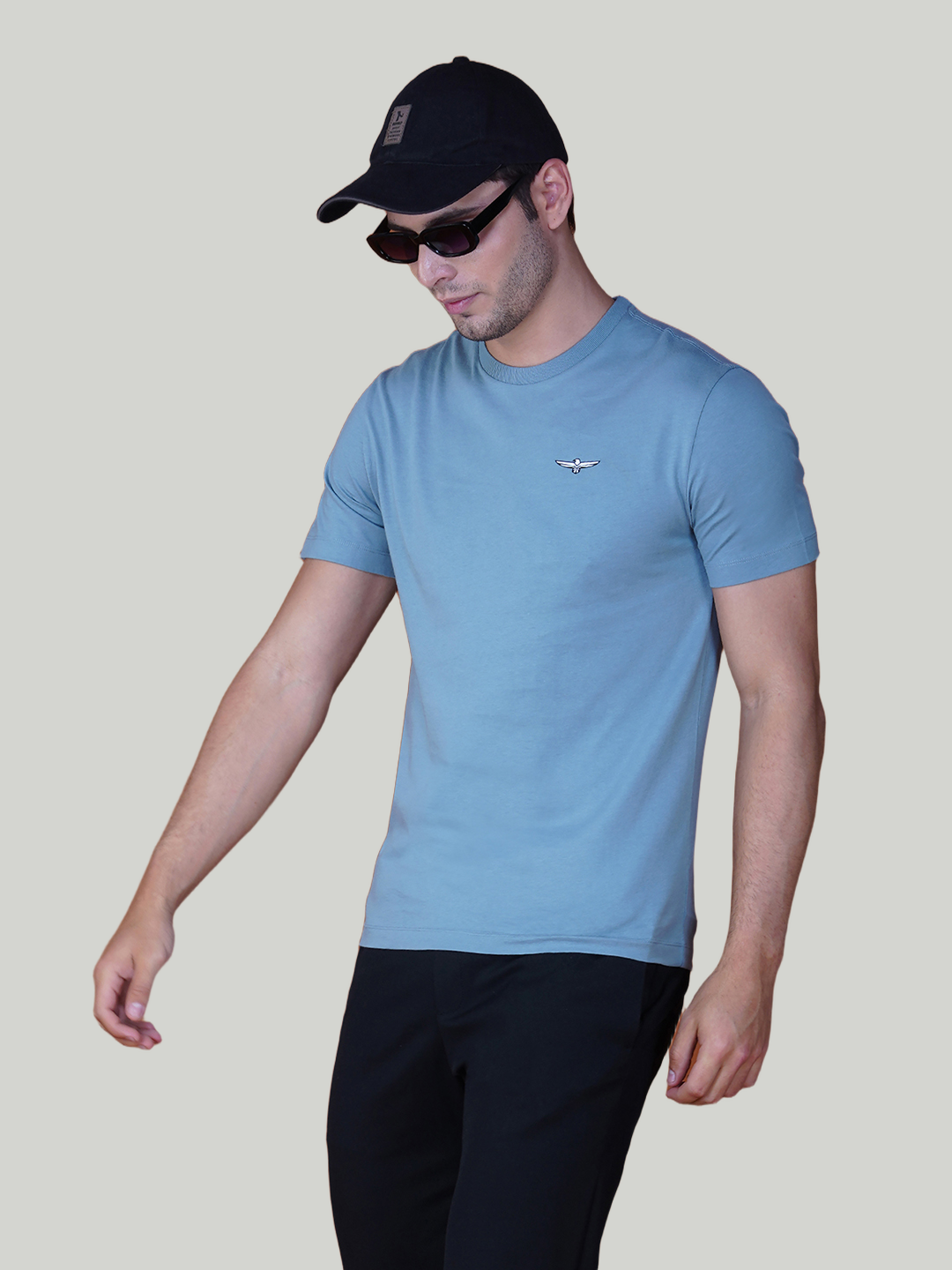 Sky Blue Solid Cotton Jersey T-Shirt – Euro Fit (CT-011)