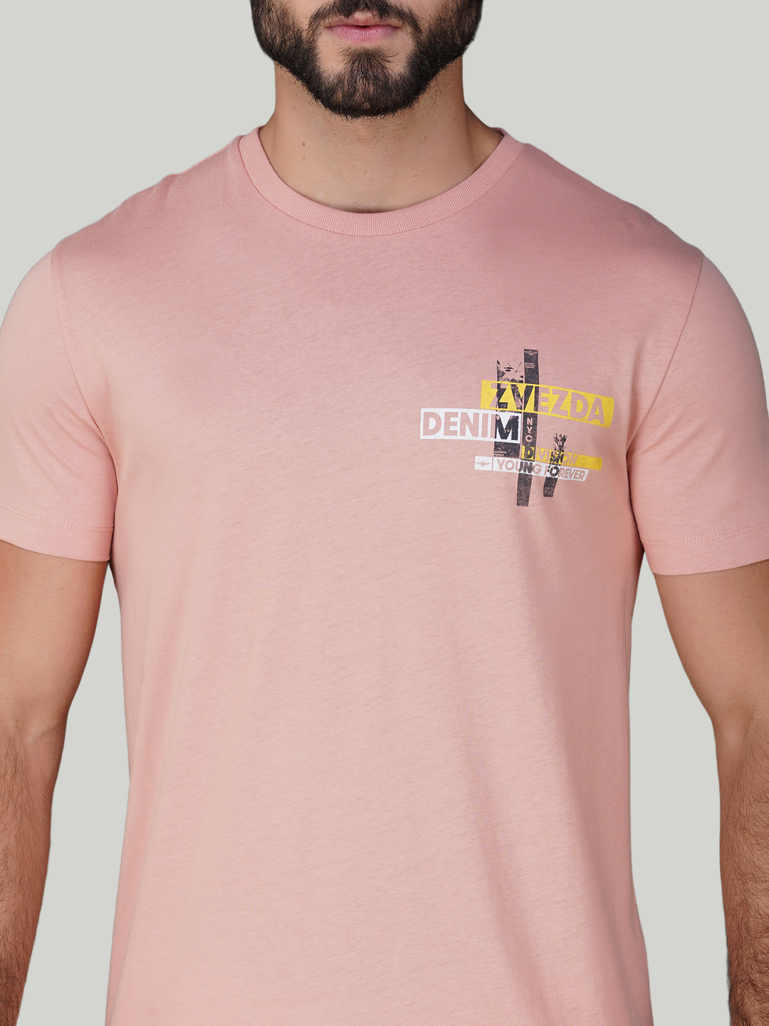 Dusty Pink Zvezda Original Cotton Jersey T-Shirt - Euro Fit (BRT-012B)