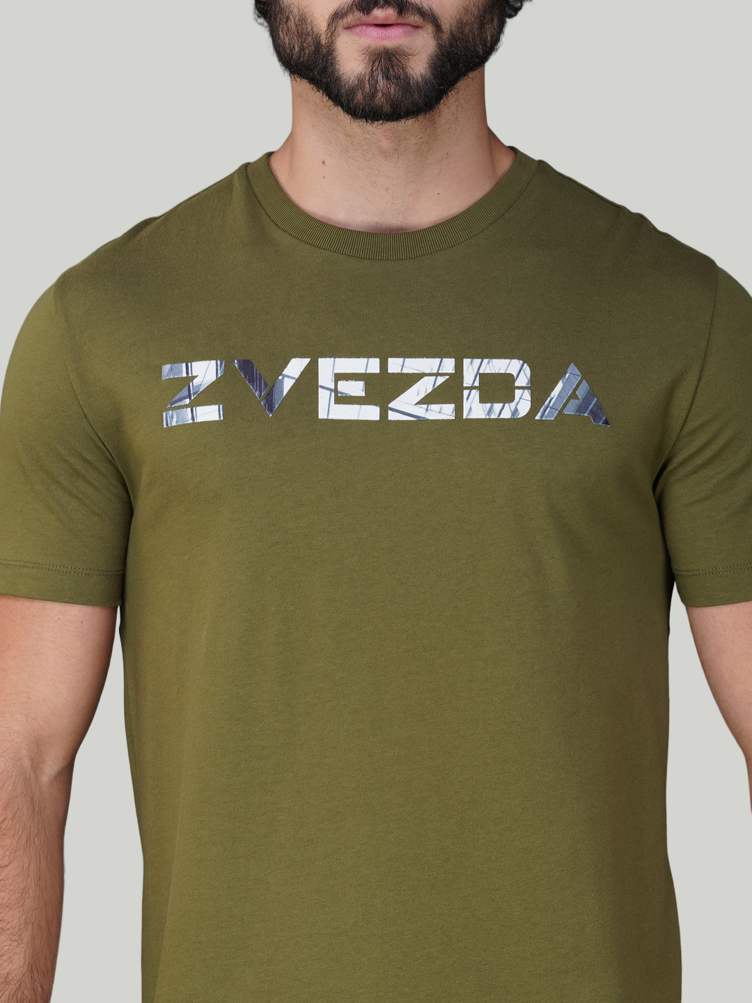 Army Green Cotton Jersey HD Print T-Shirt- Euro Fit (BRT-015C)