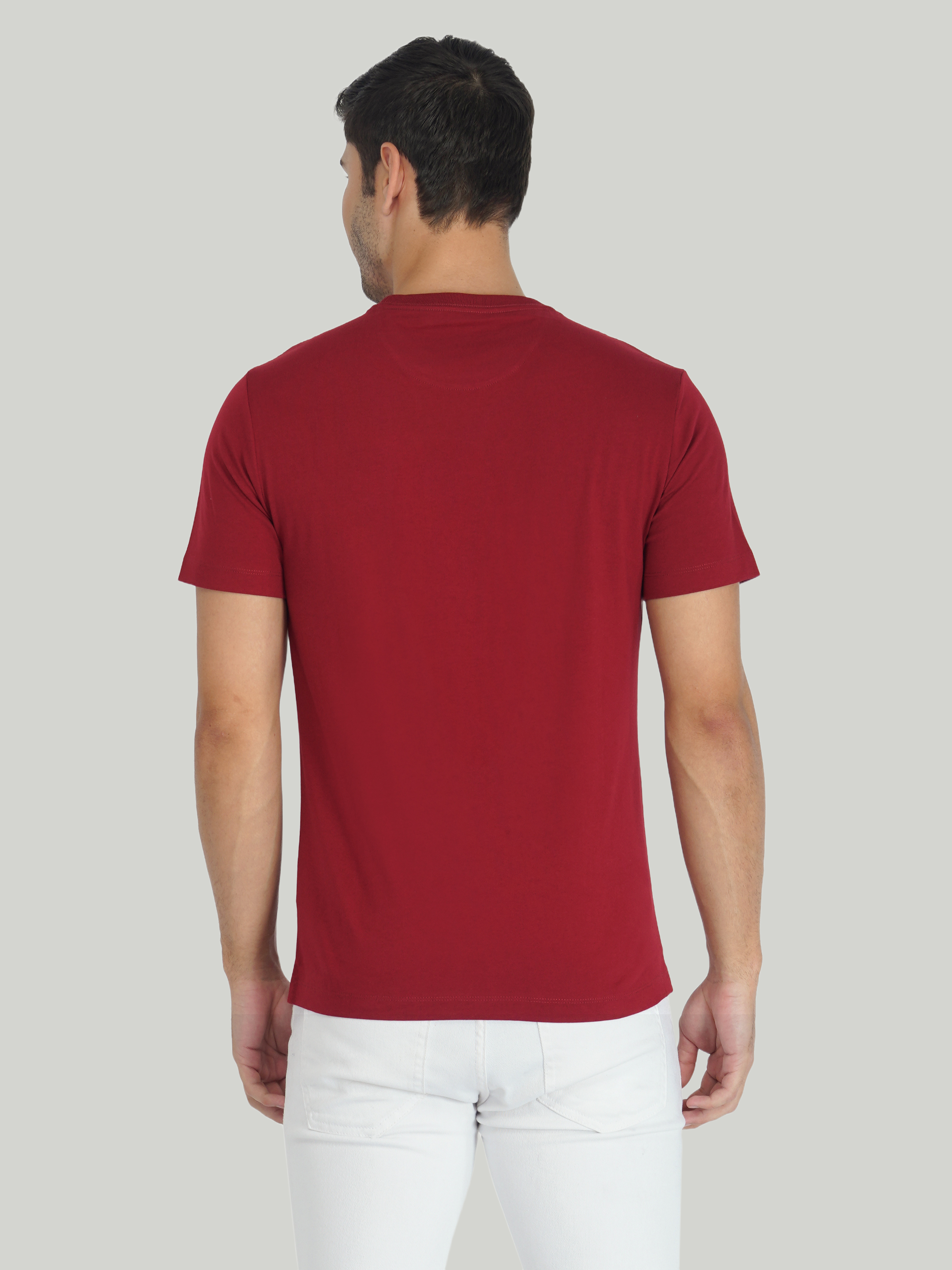 Burgundy Solid Cotton Jersey T-Shirt – Euro Fit (CT-014)
