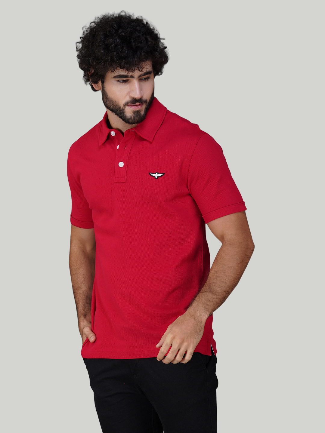 Red Premium Pique Cotton Classic Polo T-shirt-Euro Fit (CP 008)