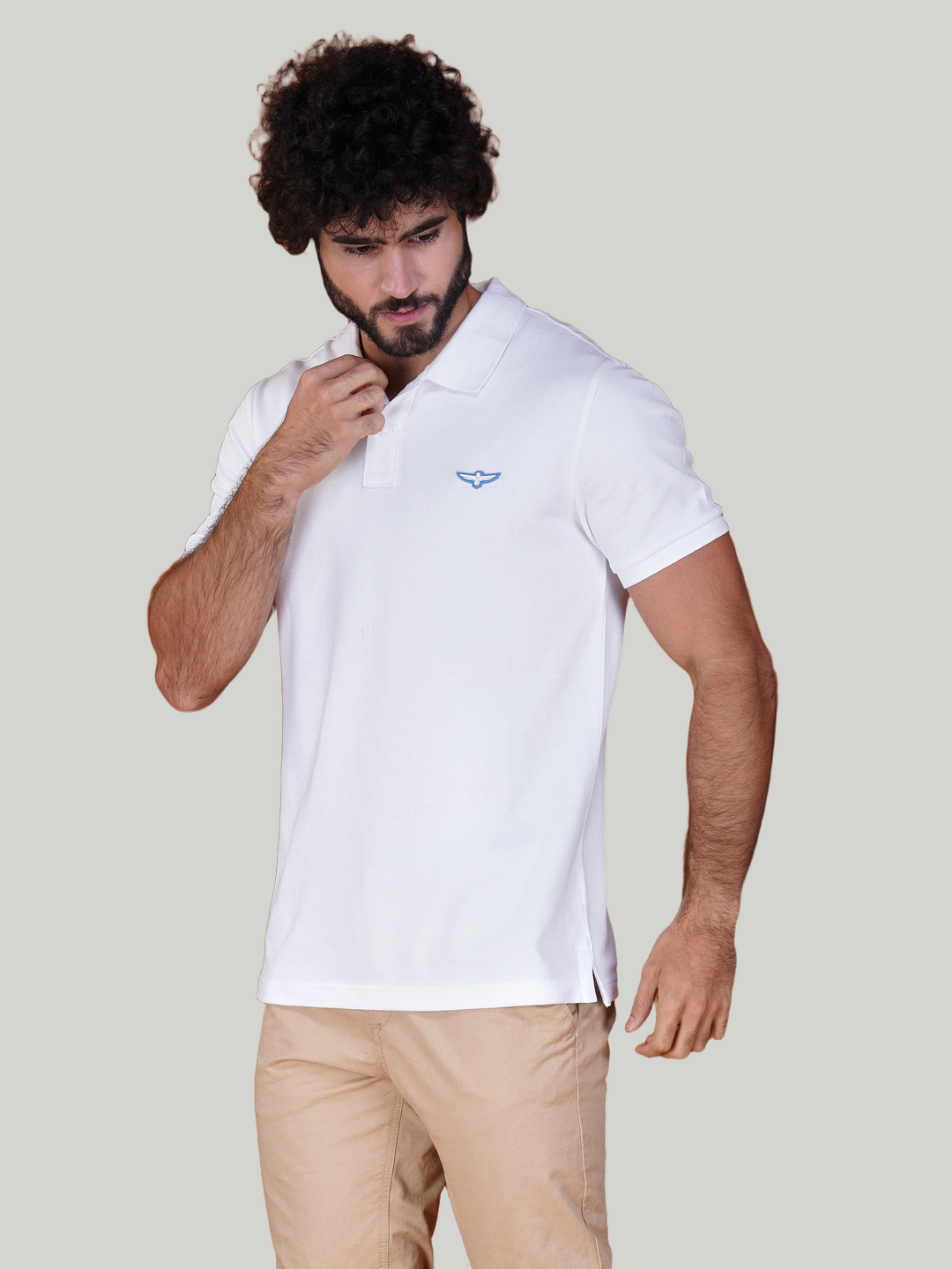 White Premium Pique Cotton Classic Polo T-shirt-Euro Fit (CP 001)