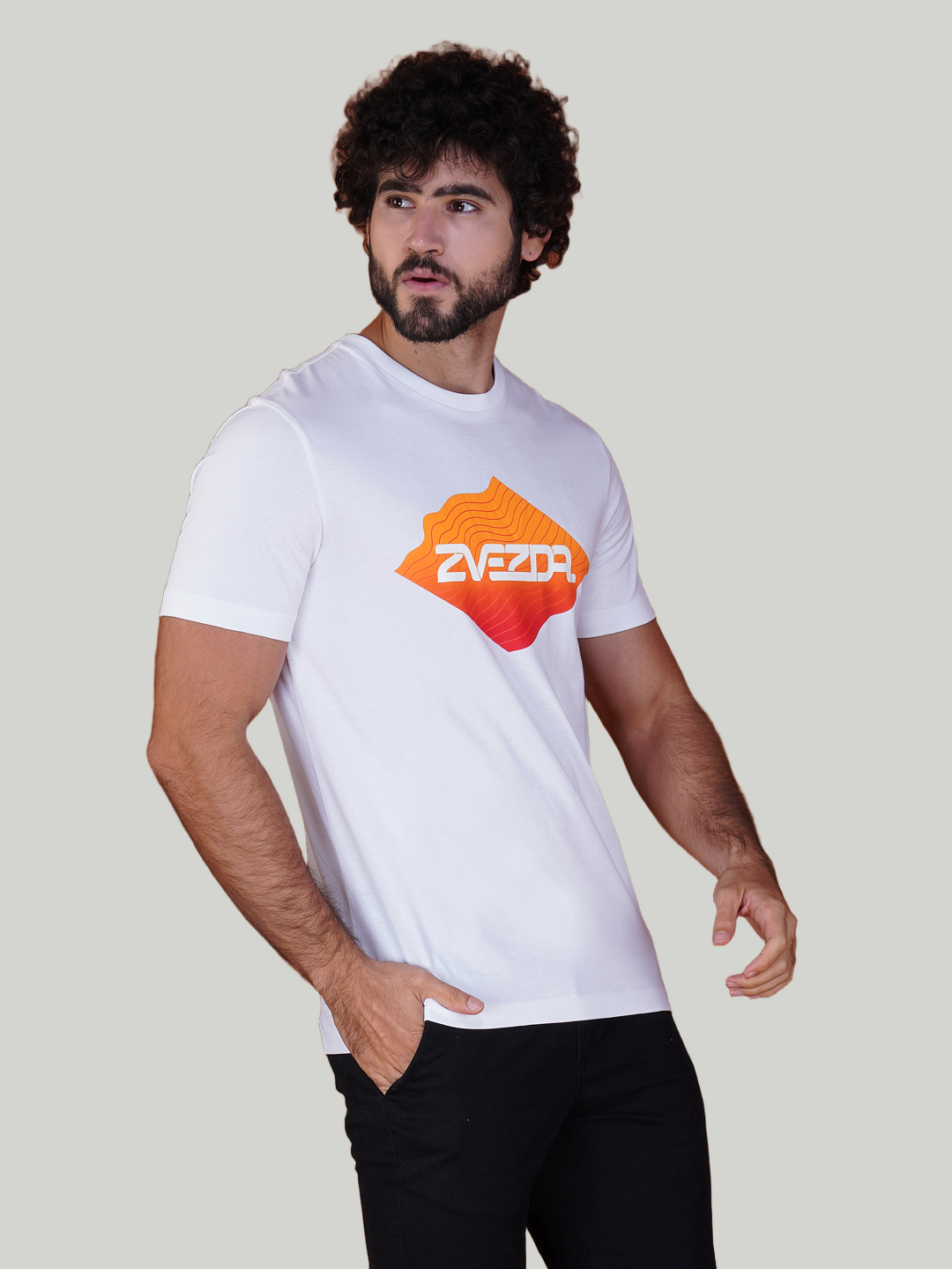 White Zvezda Original Cotton Jersey T-Shirt - Euro Fit (BRT-010A)