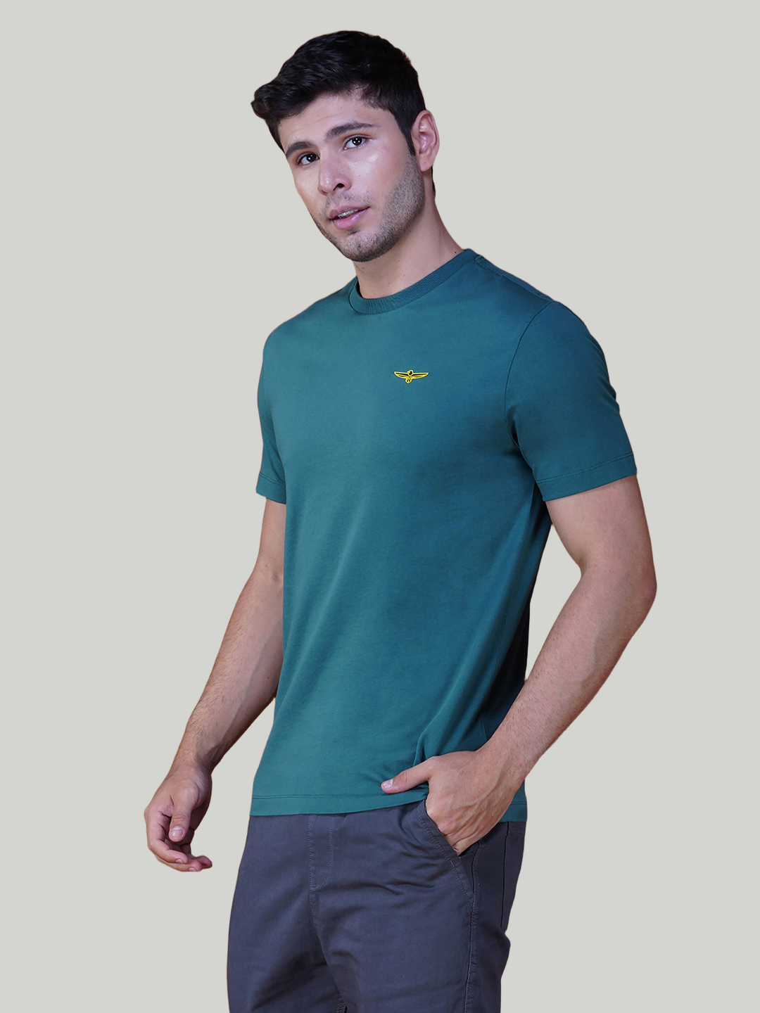 Pine Green Solid Cotton Jersey T-Shirt – Euro Fit (CT-004)