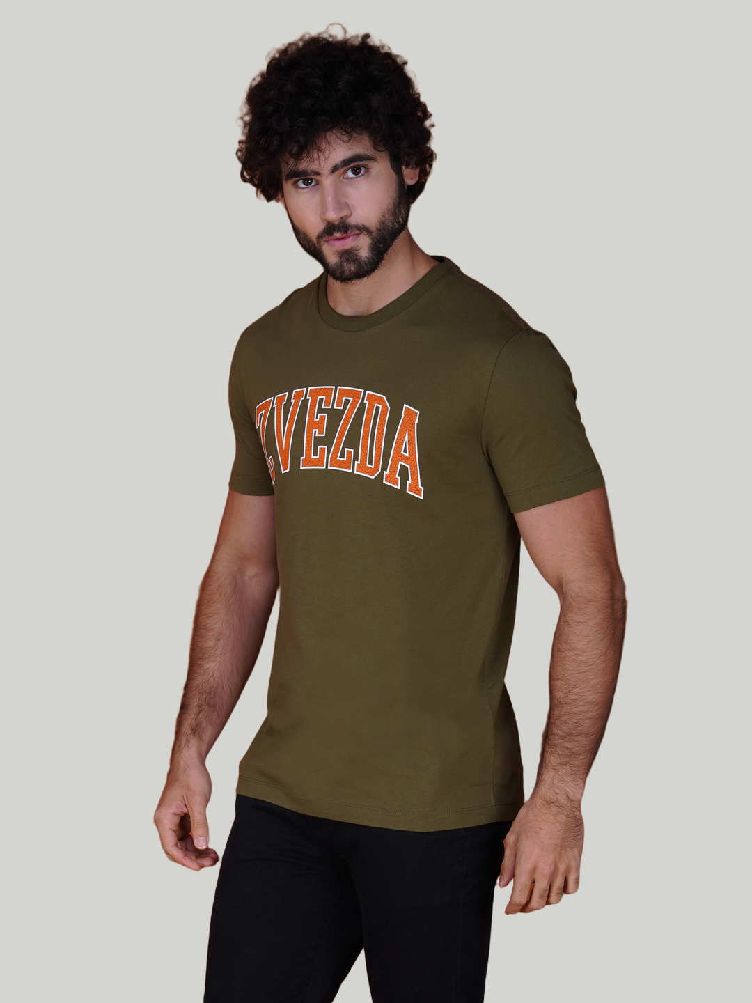 Army Green Zvezda Original Cotton Jersey T-Shirt - Euro Fit (BRT-013C)