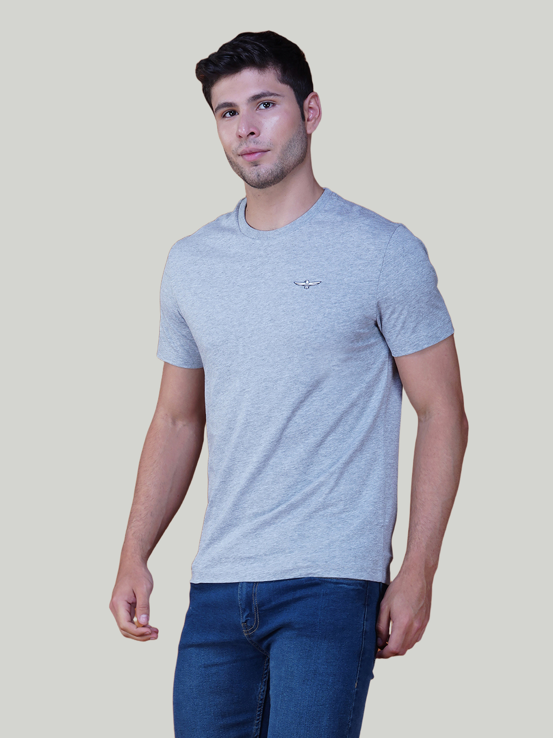 Grey Solid Cotton Jersey T-Shirt – Euro Fit (CT-009)