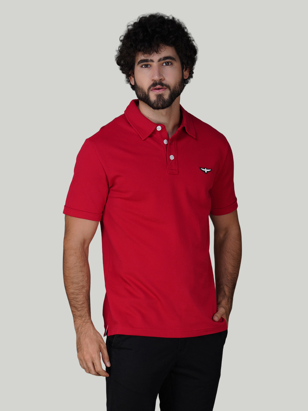 Red Premium Pique Cotton Classic Polo T-shirt-Euro Fit (CP 008)