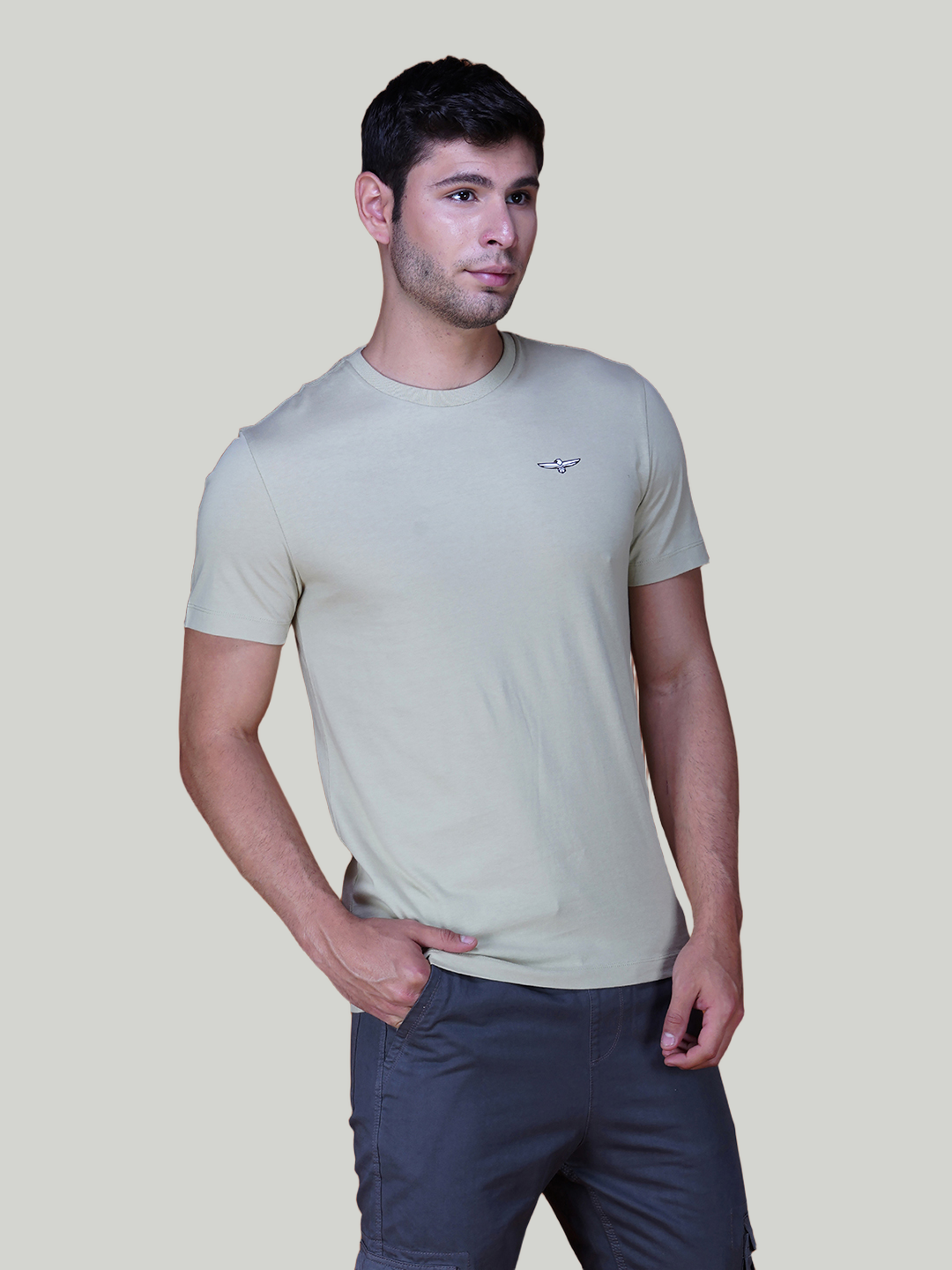 Warm Grey Solid Cotton Jersey T-Shirt – Euro Fit (CT-002)