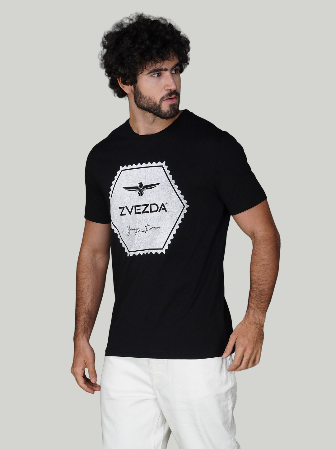 Black Zvezda Original Cotton Jersey T-Shirt - Euro Fit (BRT-022A)