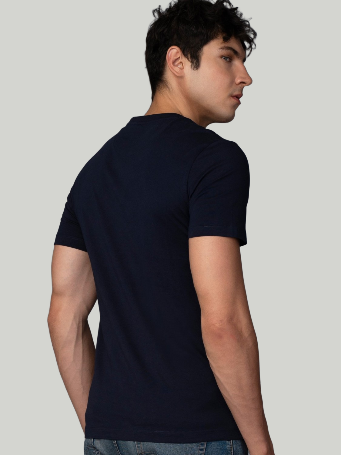 Navy Blue Zvezda Original Cotton Jersey T-Shirt - Euro Fit (BRT-021E)