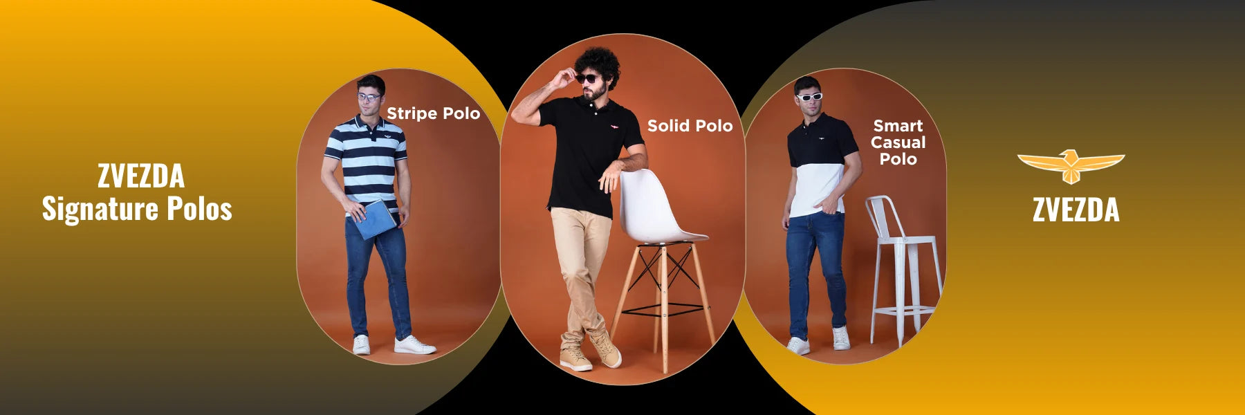 men cotton polos with different designs 