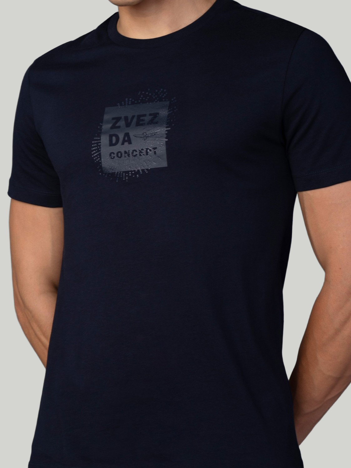 Navy Blue Zvezda Original Cotton Jersey T-Shirt - Euro Fit (BRT-017B)